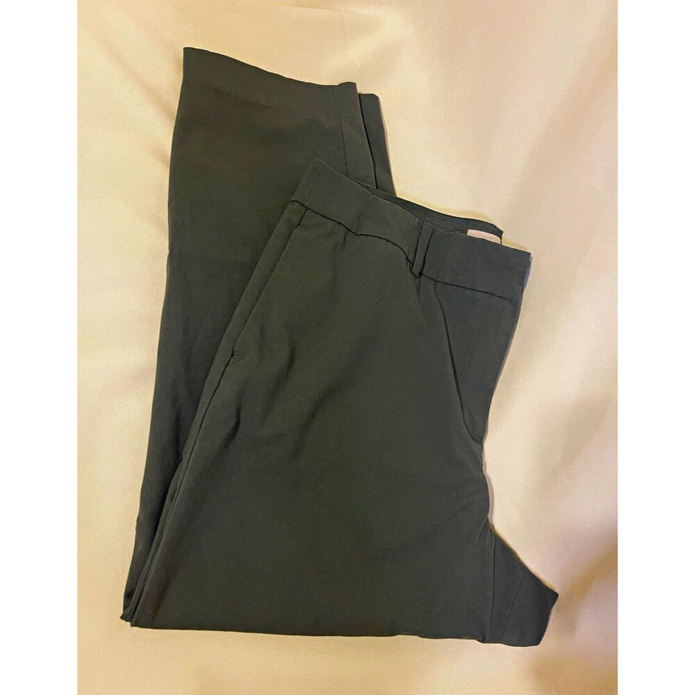 H&M Women’s Gray/Green Dress Pants Flat Front Solid Regular Fit Size 14